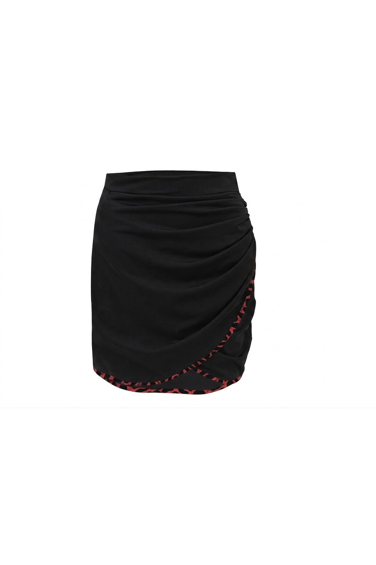 Red Leo Ruched Skirt