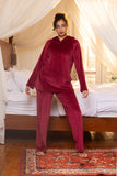 Red Velvet Hooded Set