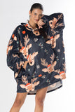 Reindeer Dreams Hoodie Blanket