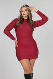 Rhinestone Mini Red Dress - Red