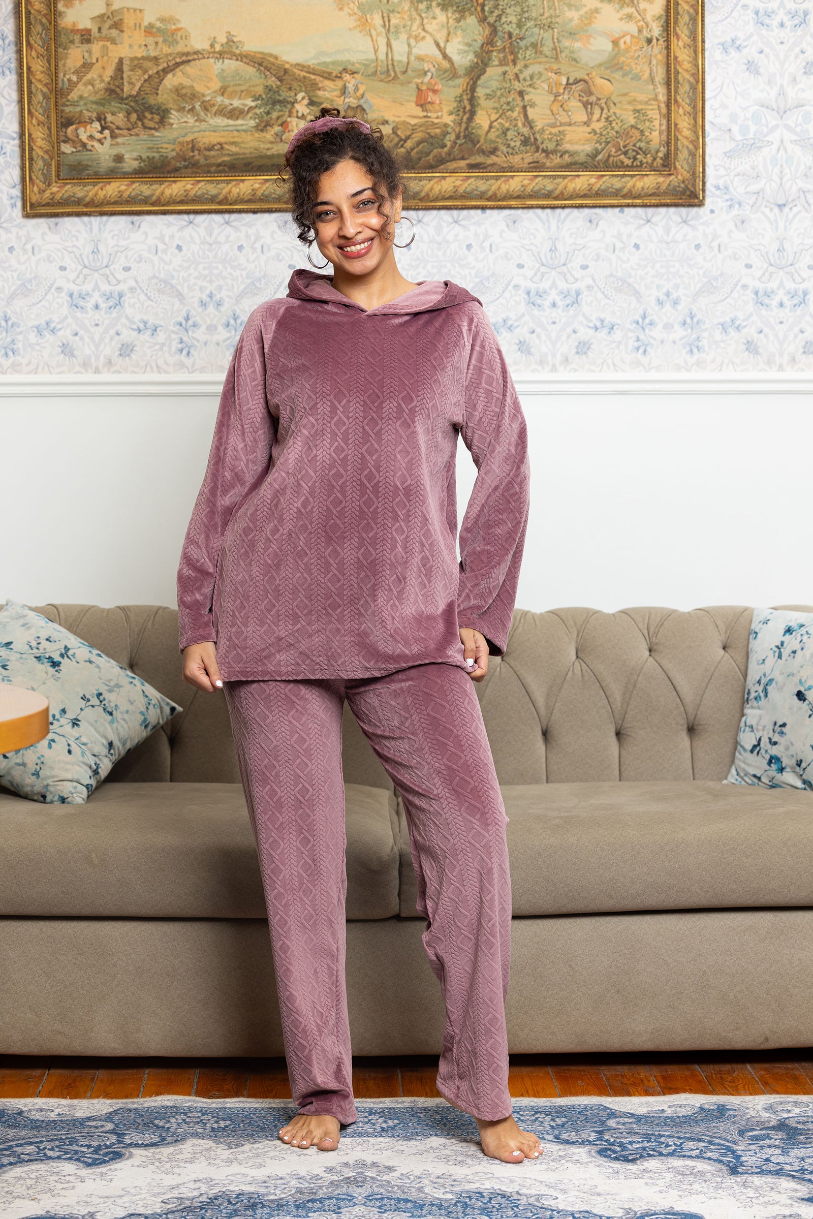 Rosy Dusk Hooded Set