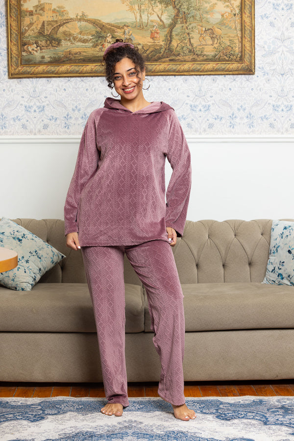 Rosy Dusk Hooded Set