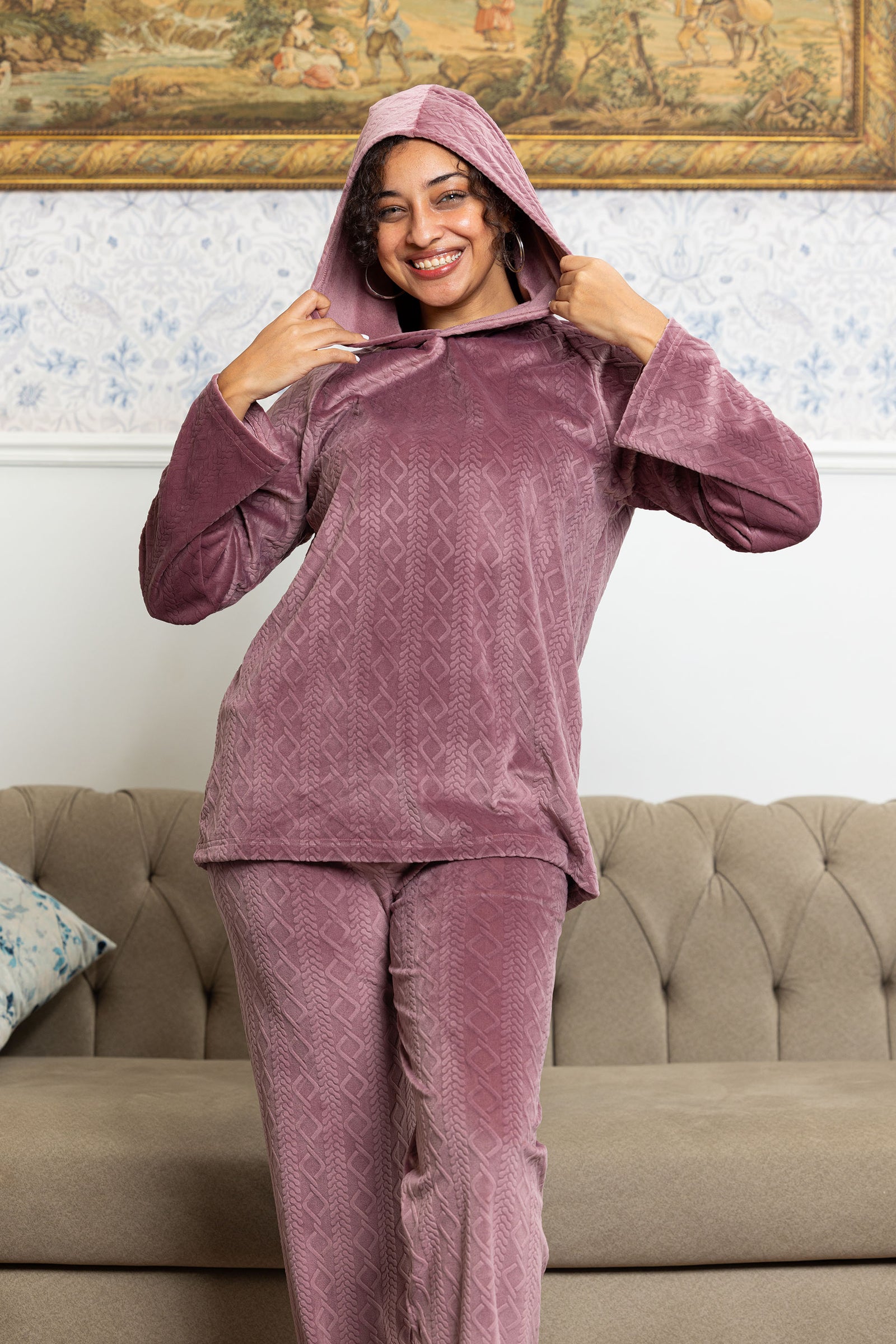 Rosy Dusk Hooded Set