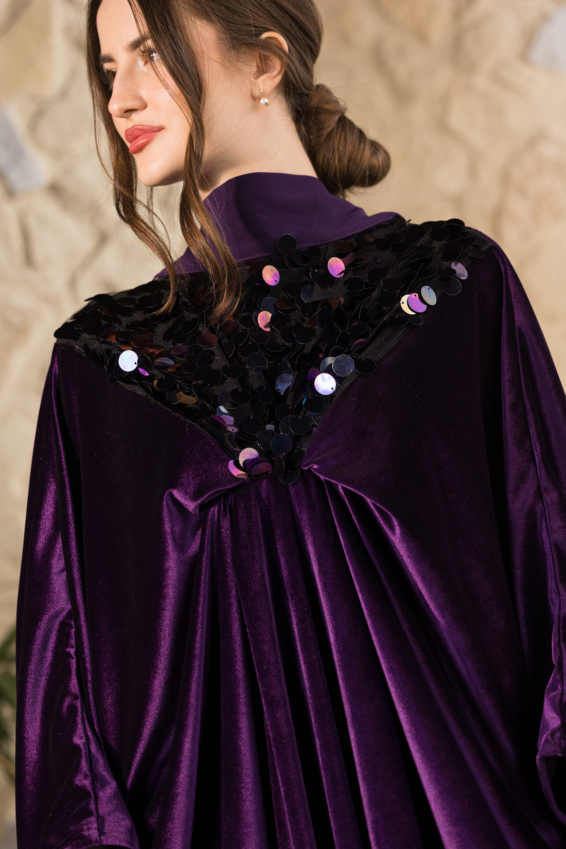 Royal Amethyst Velvet Abaya