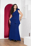 Royal Blue One-Shoulder Stretch Soirée Dress