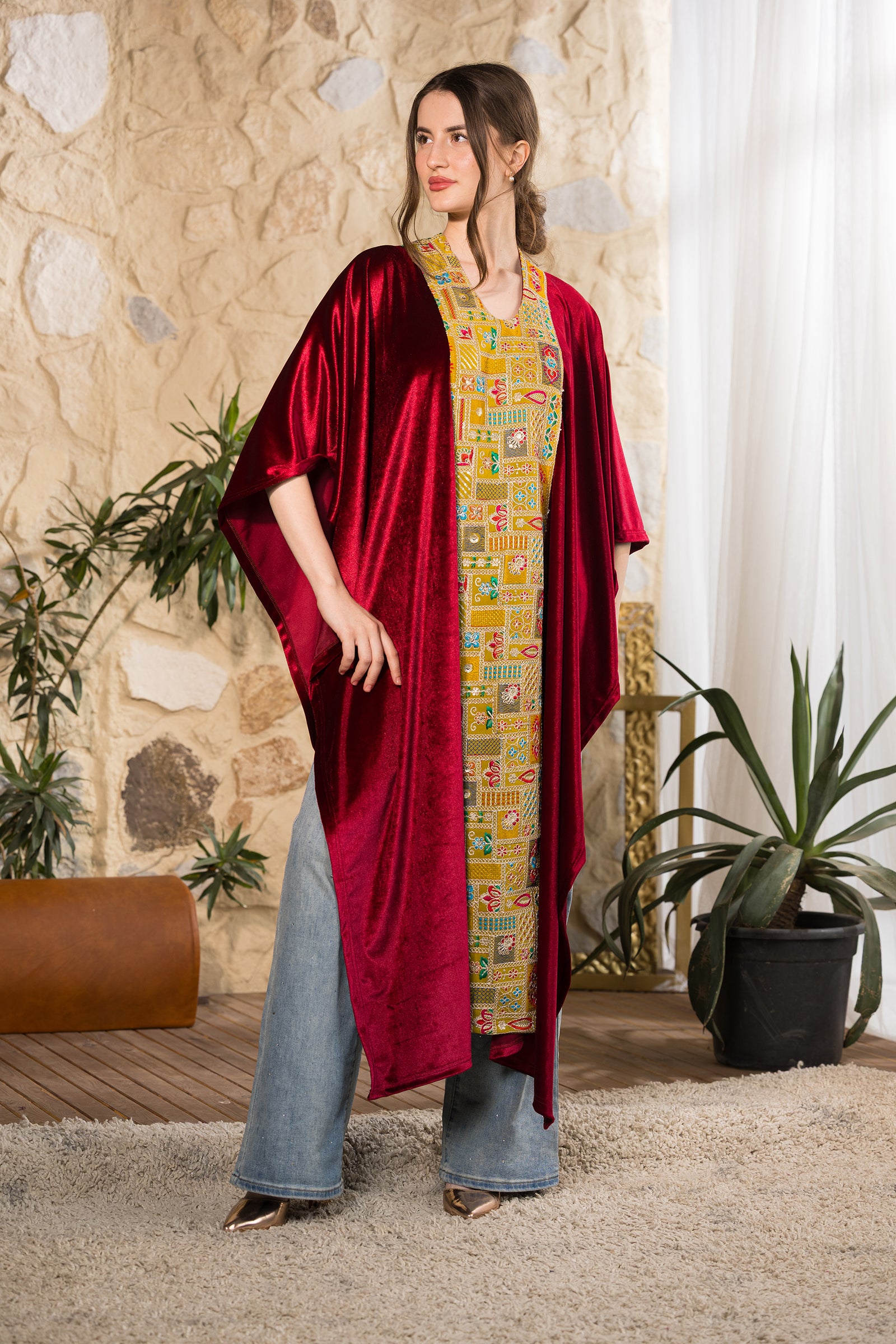 Ruby Heritage Velvet Cape