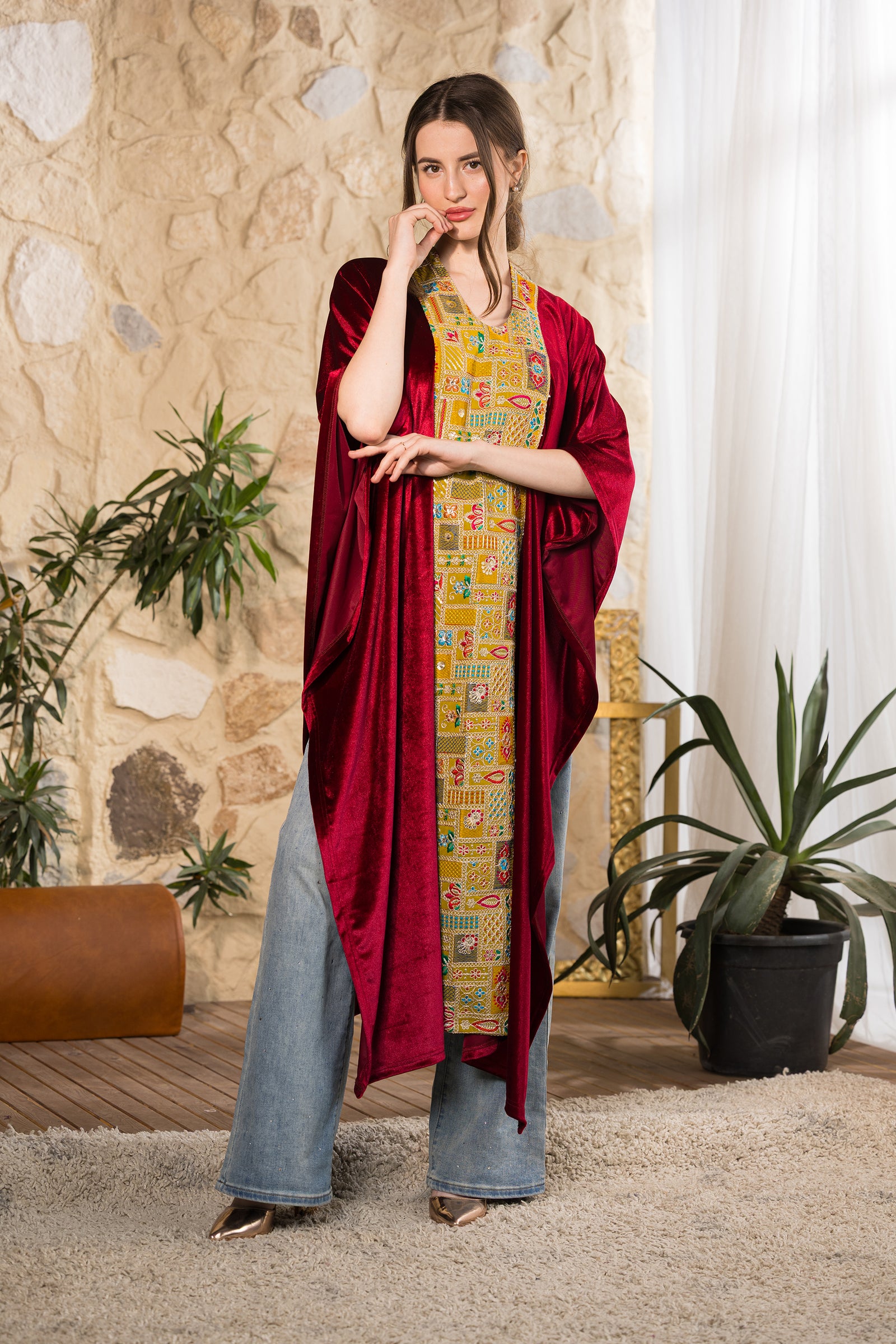Ruby Heritage Velvet Cape