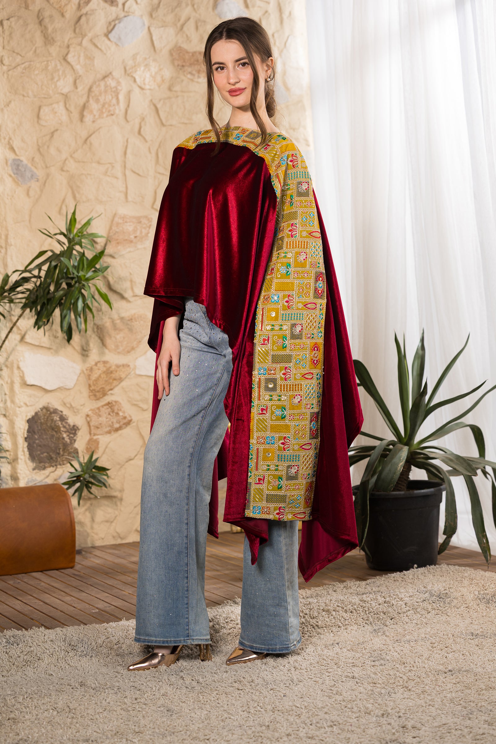 Ruby Heritage Velvet Cape
