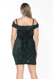 Ruby Velvet Enchantment Midi Dress - Emerald Green