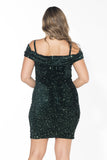 Ruby Velvet Enchantment Midi Dress - Emerald Green