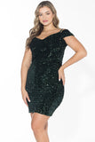 Ruby Velvet Enchantment Midi Dress - Emerald Green