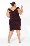 Ruby Velvet Enchantment Midi Dress - Maroon