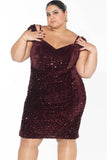 Ruby Velvet Enchantment Midi Dress - Maroon