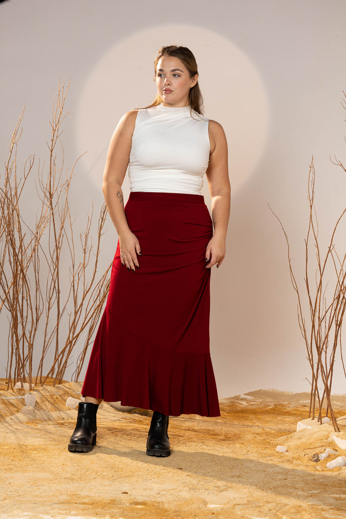 Scarlet Flow Jersey Skirt