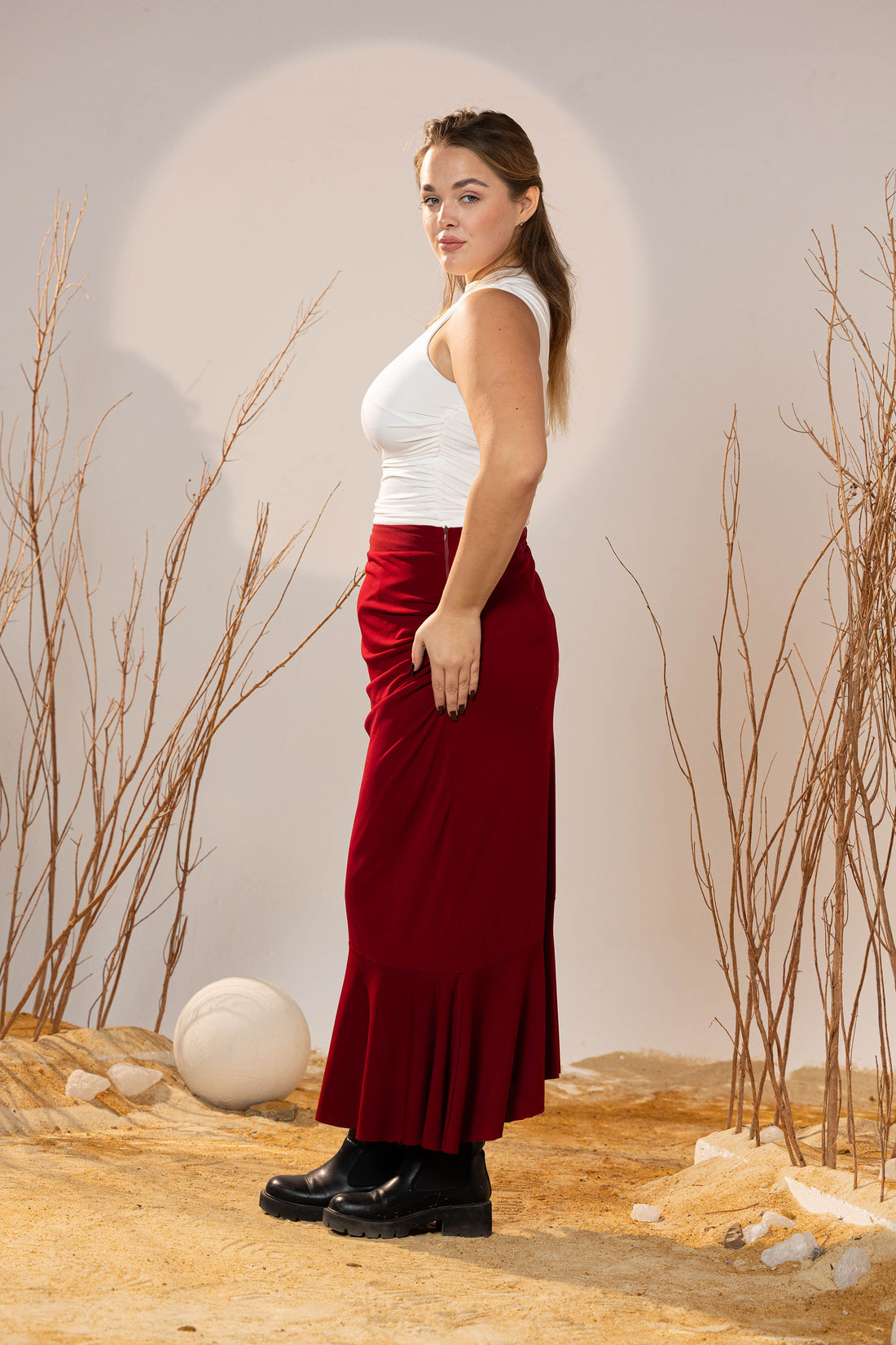 Scarlet Flow Jersey Skirt