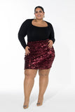 Scarlet Mini Spark Skirt - Burgundy