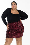 Scarlet Mini Spark Skirt - Burgundy