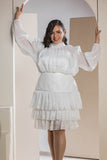Shimmer Pleated Tier - White