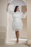 Shimmer Pleated Tier - White
