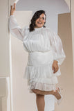 Shimmer Pleated Tier - White