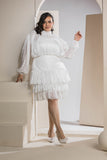 Shimmer Pleated Tier - White