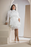 Shimmer Pleated Tier - White