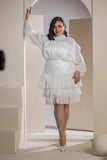Shimmer Pleated Tier - White