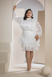 Shimmer Pleated Tier - White
