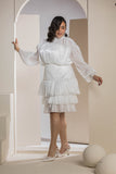 Shimmer Pleated Tier - White