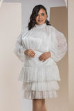 Shimmer Pleated Tier - White