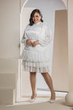 Shimmer Pleated Tier - White