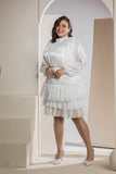 Shimmer Pleated Tier - White