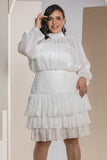 Shimmer Pleated Tier - White