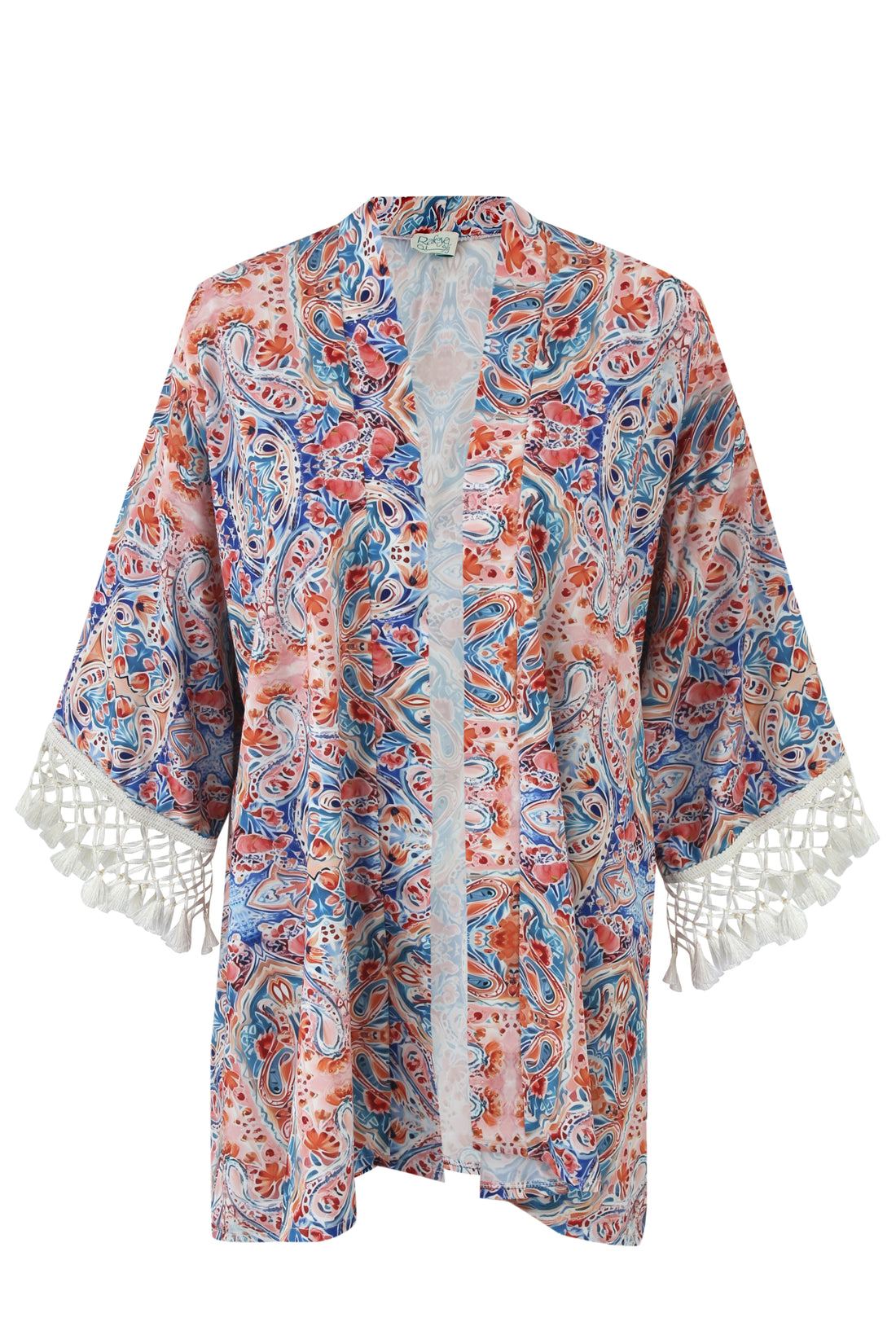 Sunset Paisley Crepe Kimono