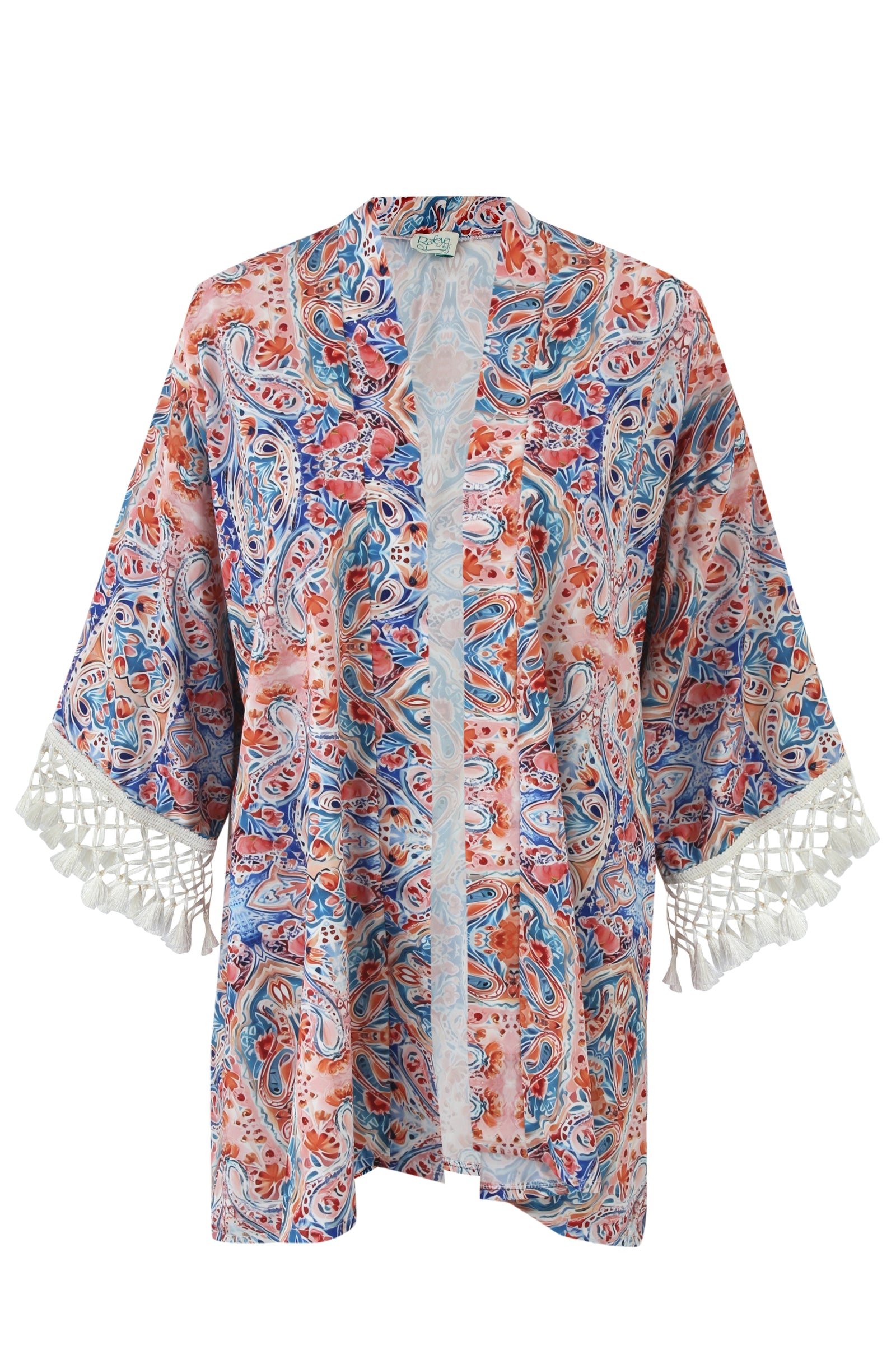 Sunset Paisley Crepe Kimono