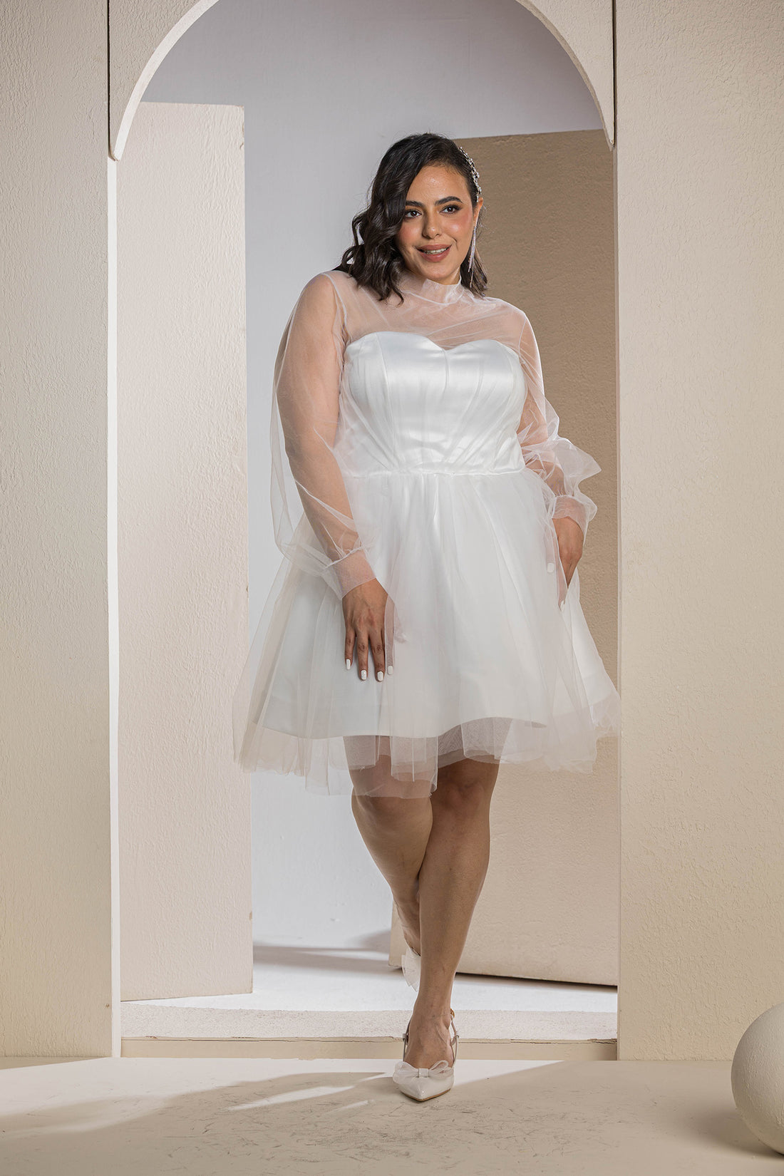 Sweetheart Tulle Dress - White