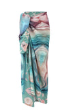 Teal Marble Crepe Sarong