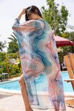 Teal Marble Tulle Kimono