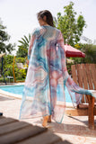 Teal Marble Tulle Kimono