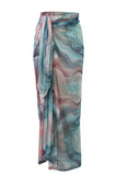 Teal Marble Tulle Sarong