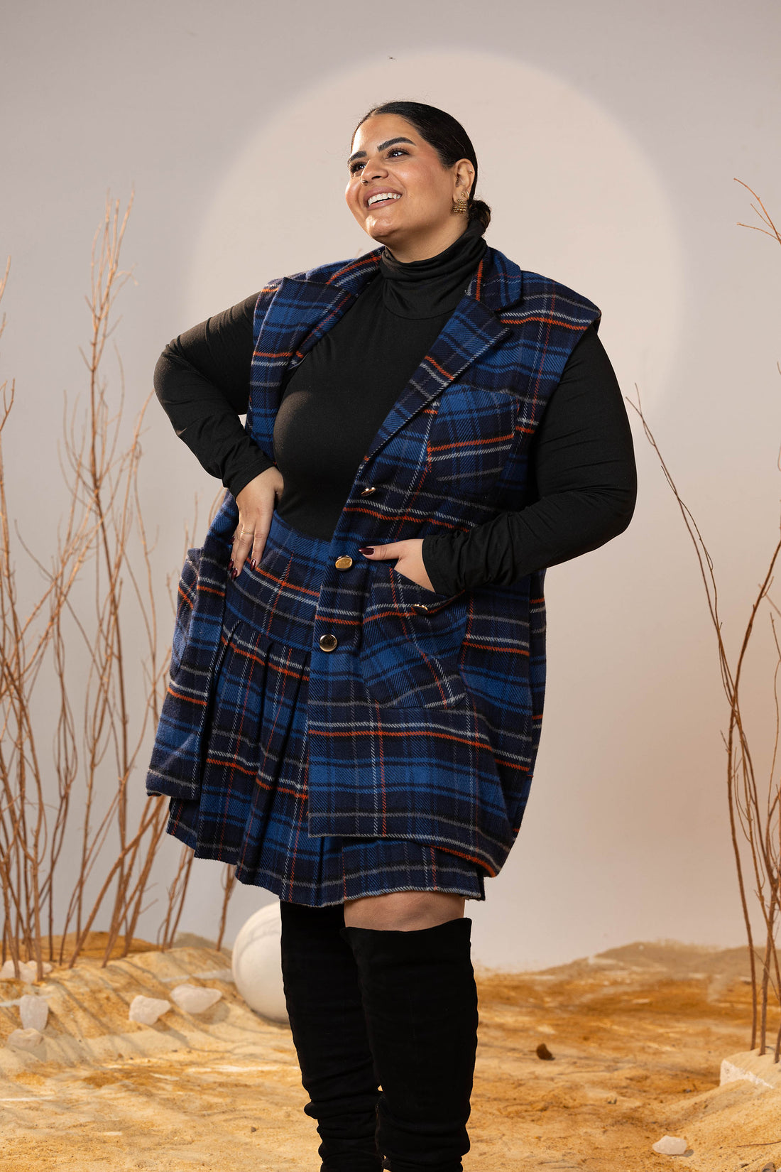 The Blue Winter Plaid Set