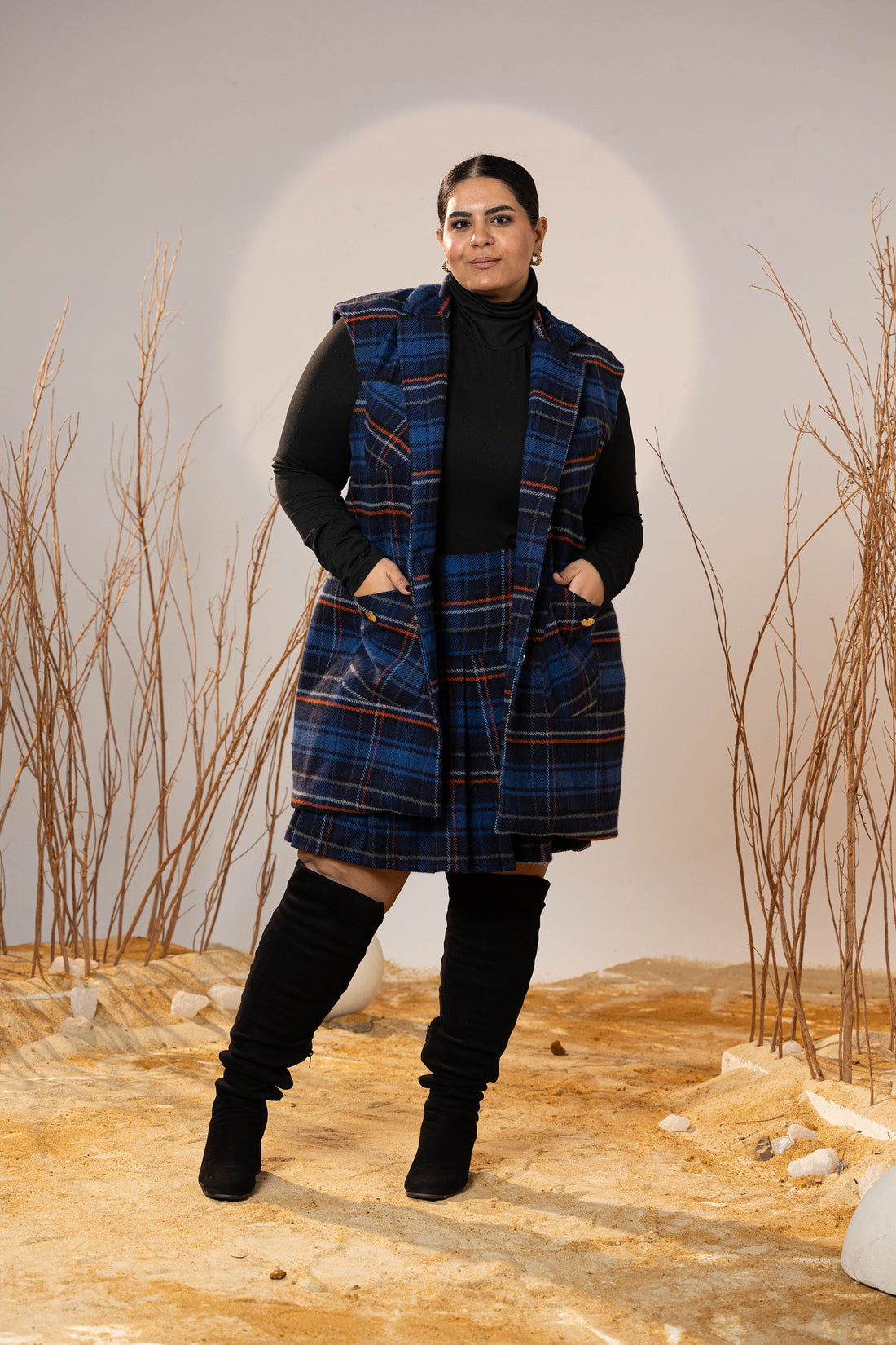 The Blue Winter Plaid Set