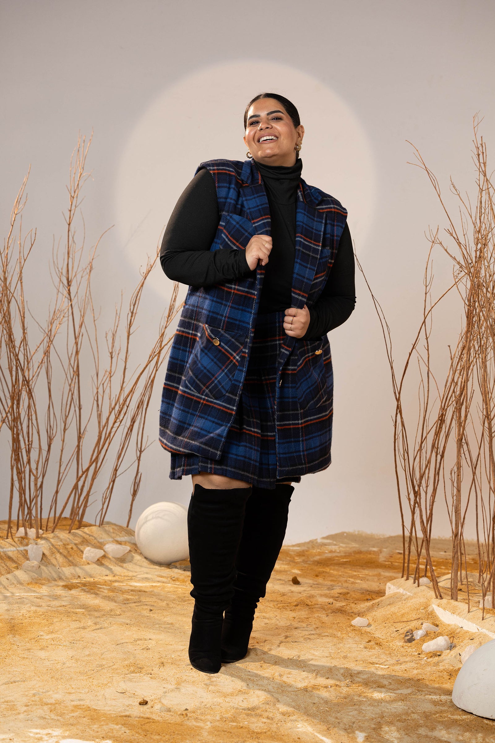 The Blue Winter Plaid Set