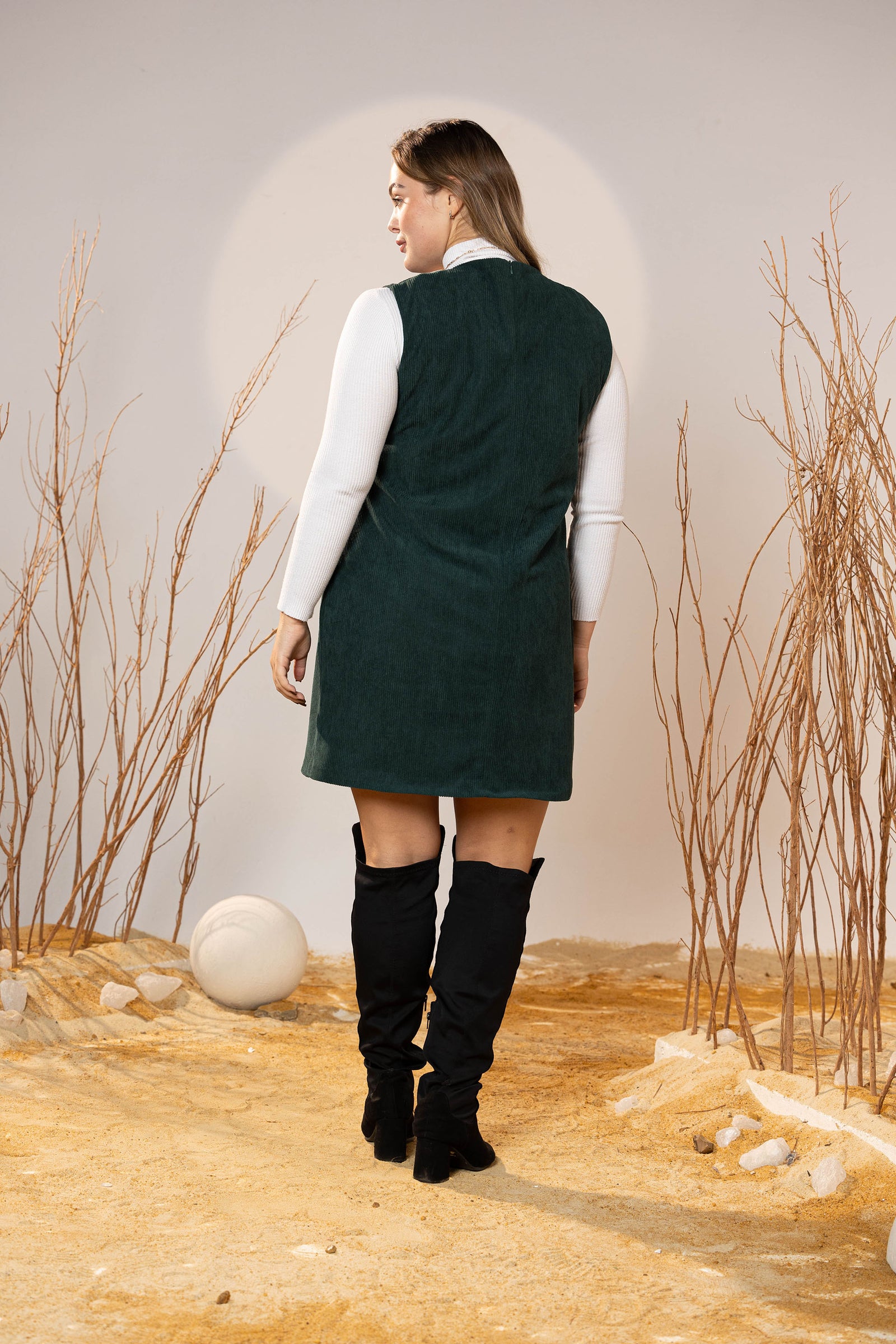 The Emerald Pocket Cord Dress