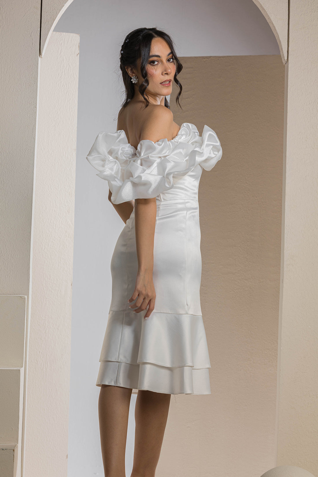 The Flora Midi Dress - White