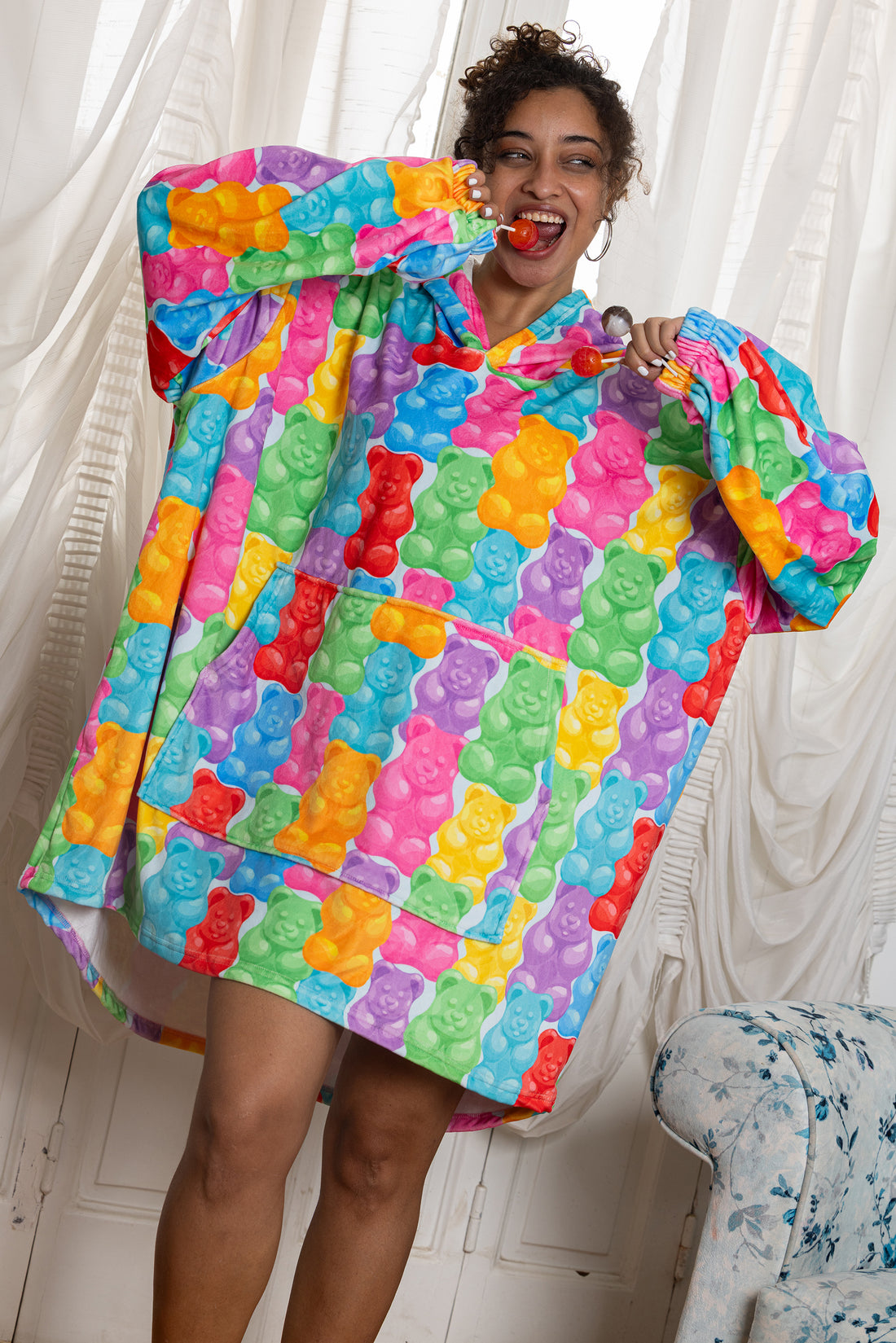 The Gummy Glow Hoodie Blanket