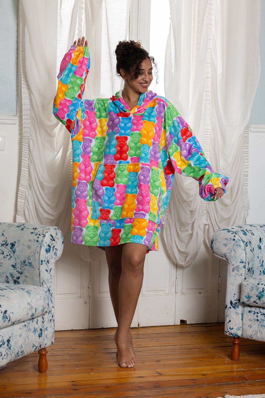 The Gummy Glow Hoodie Blanket
