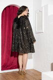 The Noir Bow Sequin Dress