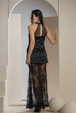 The Overlay Lace Mini Dress - Black
