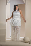 The Overlay Lace Mini Dress - White